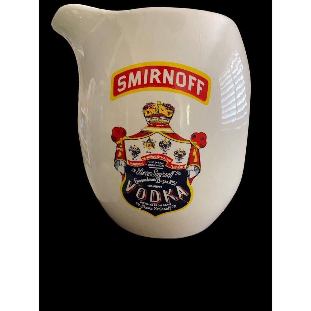 Vintage Smirnoff  Vodka Water Pitcher Advertising Pub Jug Man Cave 6" Barware